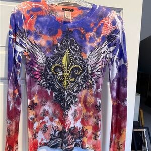 Colorful Graphic Long Sleeve Top- super fun.